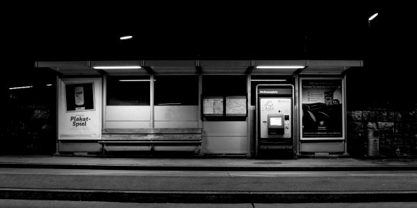 A bus stop.